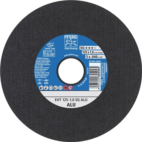 Pferd ULTRA-THIN Cut-Off Wheel PREMIUM - ALUMINIUM EHT 125-1.0 SG steelox